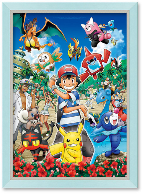 100피스 직소퍼즐+액자세트 - 포켓몬스터 썬앤문 지우의 대모험 (큰조각) (액자포함), 액자색상선택, 1세트