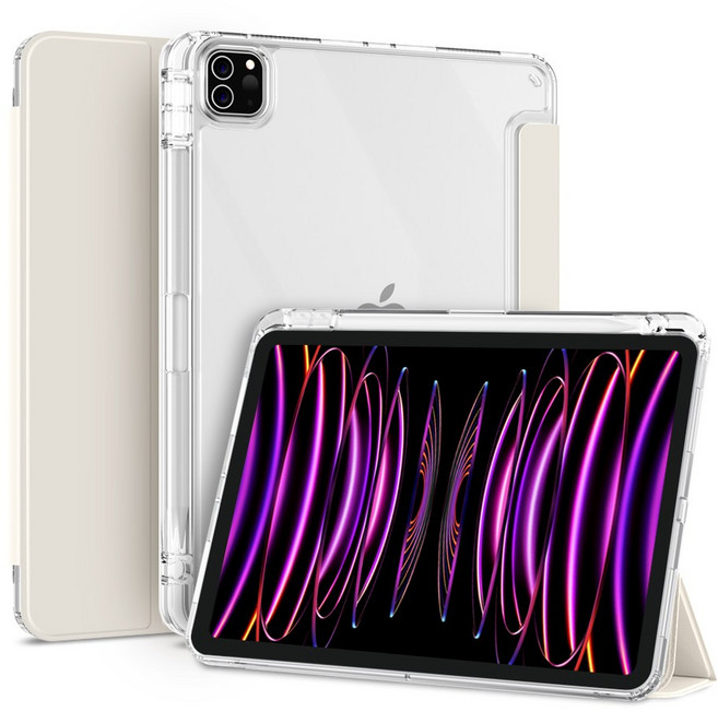 슈퍼스킨 클리어아머 플러스 애플펜슬 수납 아이패드 케이스, 크림화이트, 1개