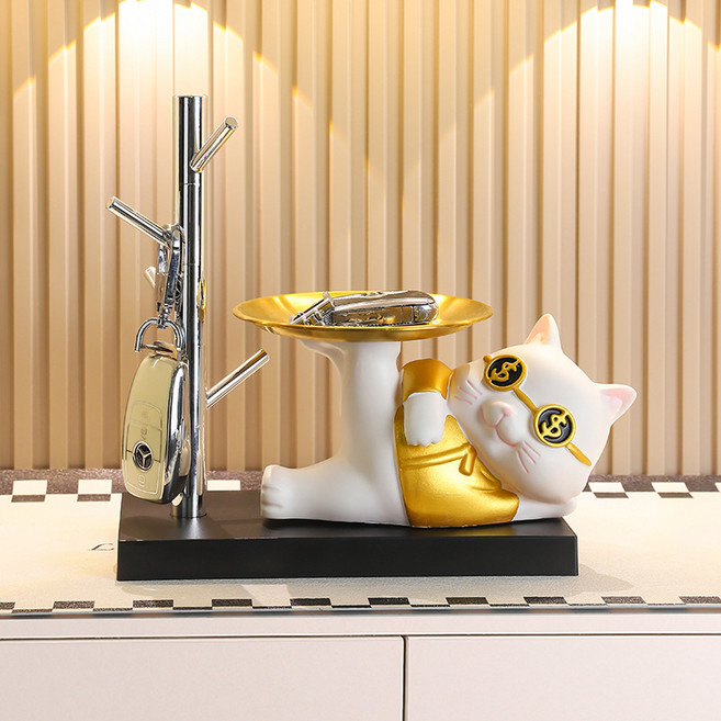 차키트레이 열쇠 보관 홀더 현관 카페 센스있는 인테리어 집들이 개업 소품 센스 감사 선물, 실버트레이