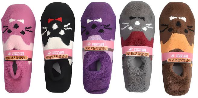 비버리힐스폴로클럽 여성용 탁텔 수면 미끄럼방지 보온 패션 덧신 5p