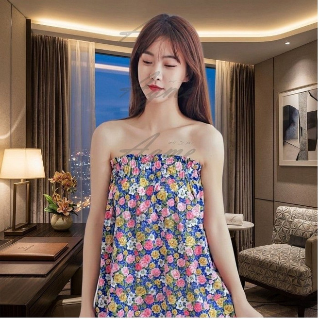 JoYouth 사우나방수치마 고정식 방수 사우나 가운 땀복 다이어트 찜질복 목욕가운 랩가운 좌훈치마 블루 로즈 80CM 풀오버 1개, 블루 라벤더 80Cm × 오프닝 × 1개, 열리는