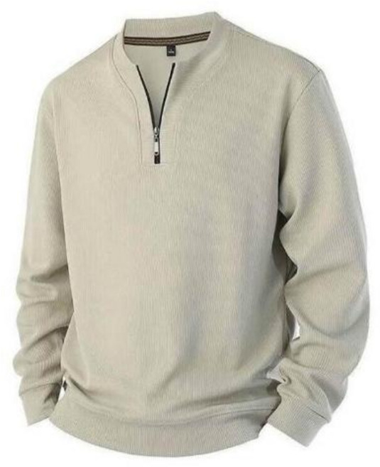 長袖T恤男款半拉鏈大學T 素色棉質保暖上衣