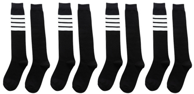 벨라미티나 1세트 4켤레 구성 스트라이프 포인트 여성 골프양말 니삭스