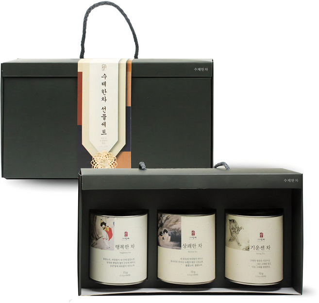 자연애 수제한차 3종 선물세트, 행복한 차 15g + 상쾌한 차 10g + 기운센 차 10g, 1세트