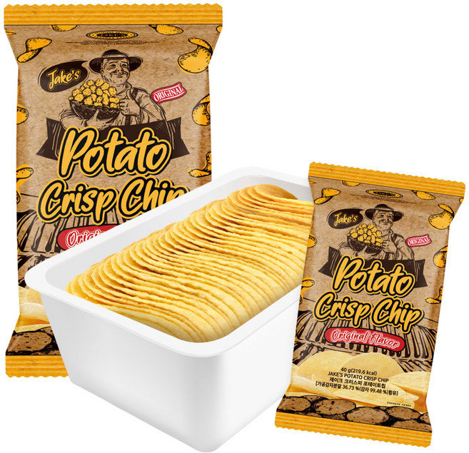 제이크 크리스피 포테토칩 오리지널맛, 25개, 40g