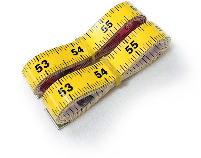 노란 띠줄자 양면 칼라 줄자, 2개, 노랑 띠줄자