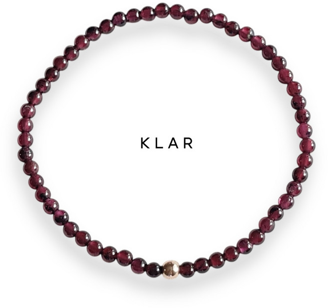 클라(KLAR) 천연 가넷 (Garnet) 14k (소) 원석팔찌 (3미리)