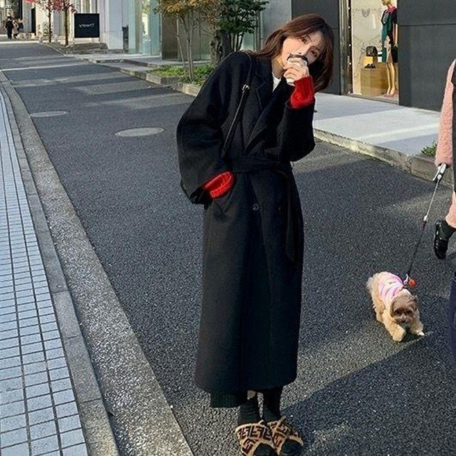 毛呢外套 毛呢大衣 外套大衣 新款女裝毛呢韓系ins秋冬季網紅駝色呢子大衣小個子高級感長款