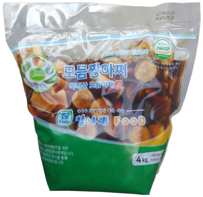 둥지찬방 국내산 모듬장아찌 12kg(4kgx3개) 업소용 대용량 참나래푸드, 4kg, 1개