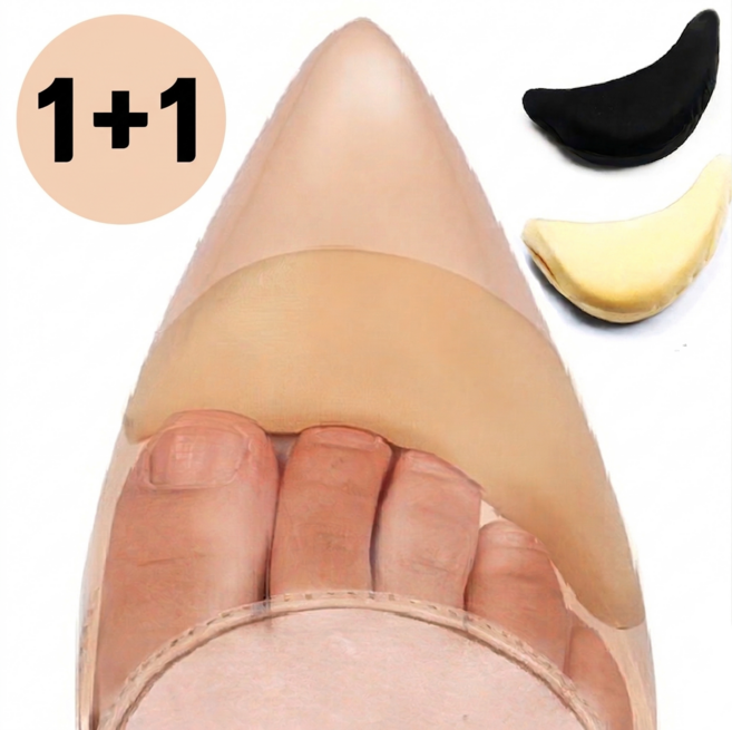 발가락 살려주는 여성 미끄럼방지 하이힐 쿠션패드 2종 세트, 블랙+베이지 1세트