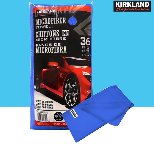 다용도 세차타올 코스트코 막타월 극세사 타월 세차 청소 드라잉 버핑 타올 수건 걸레 36매 1팩, 코스트코 세차타올 파랑 36매, 1개