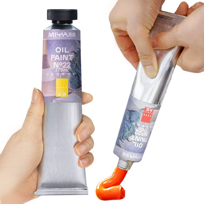 미야 유화물감 낱색 대용량 170ml 25색, 블랙, 1색