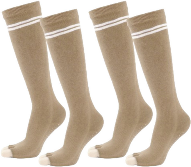 데비 비비드 논슬립 컷토우 요가 니삭스