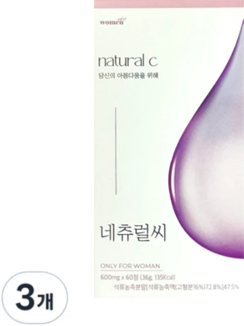 우먼셀렉 네츄럴씨(naturalC) 내추럴씨, 3개, 60정 - 쿠팡