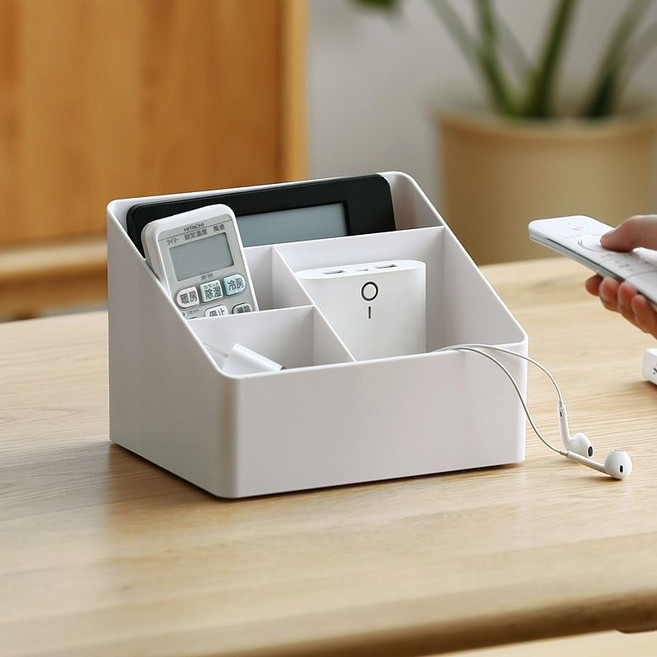 1+1 리모컨 정리함 사무실 책상 화장품 보관함, 2개, 화이트