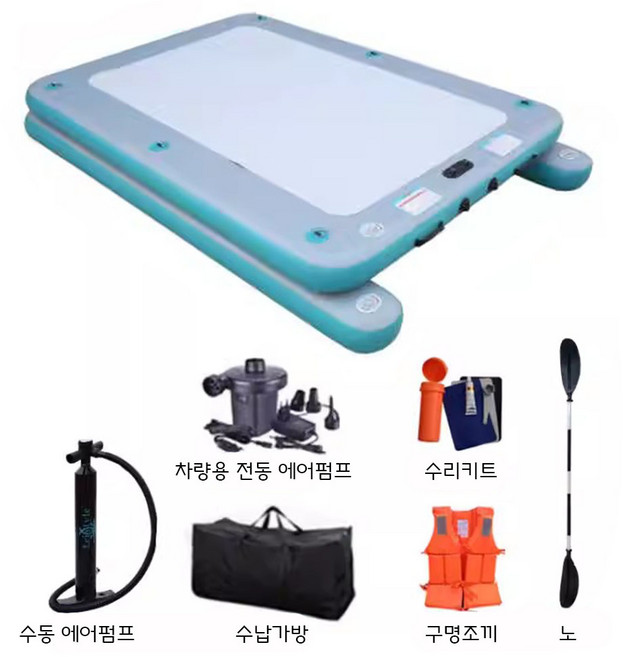 캠핑 낚시용 수상좌대 민물 에어 좌대 보트, 업그레이드형, 200x150x30(cm)