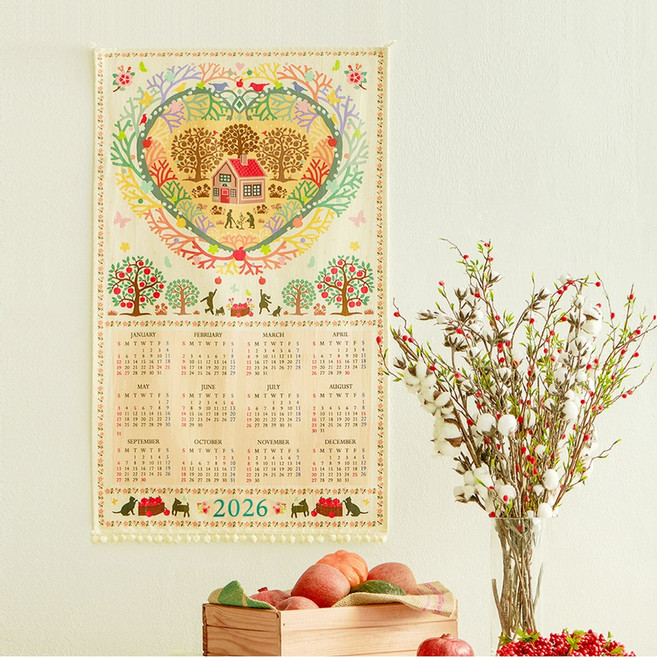 2026년 패브릭포스터 벽걸이캘린더 벽장식 천 대형달력