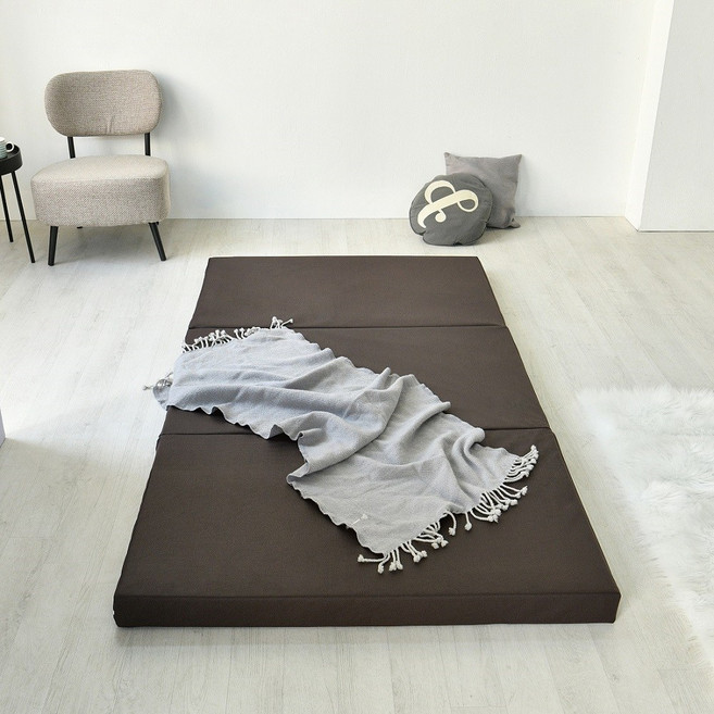 고운님 레자 3단 접이식매트리스, (HR) 레자 다크브라운, 8cm