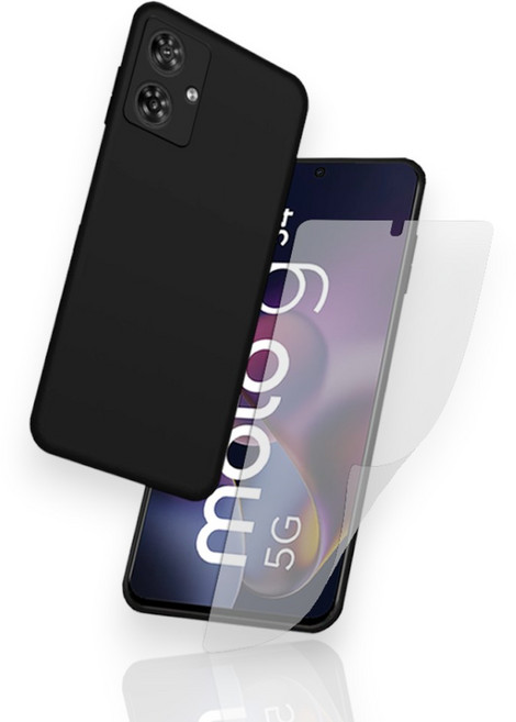 모토로라 모토 G54 5G 전용 카메라 풀커버 매트블랙 케이스 저반사 필름