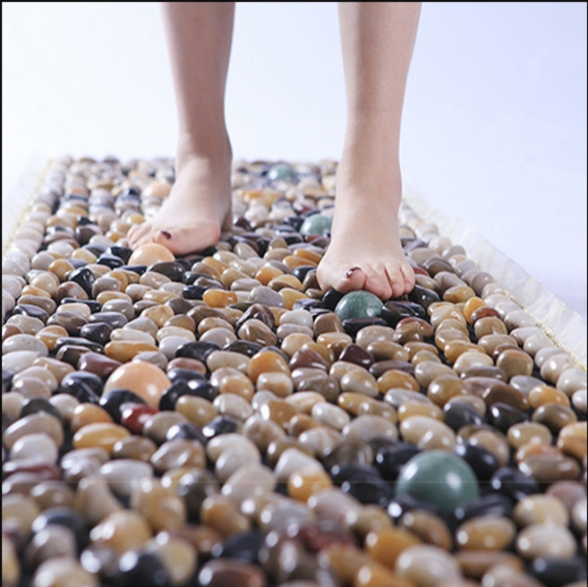 천연 자갈 지압매트 조약돌 발지압판 주방매트 찜질방을 걷던 그느낌, 01.소형화이트 원형, 1개