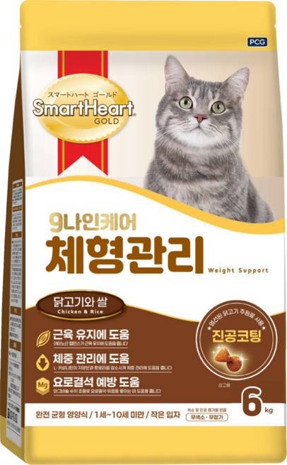 나인케어 체형관리 고양이사료, 다이어트(체중감소), 6kg, 1개