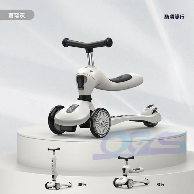 scoot&ride 兒童滑步滑板車, 新款伯爵灰 坐騎二合一, 1個