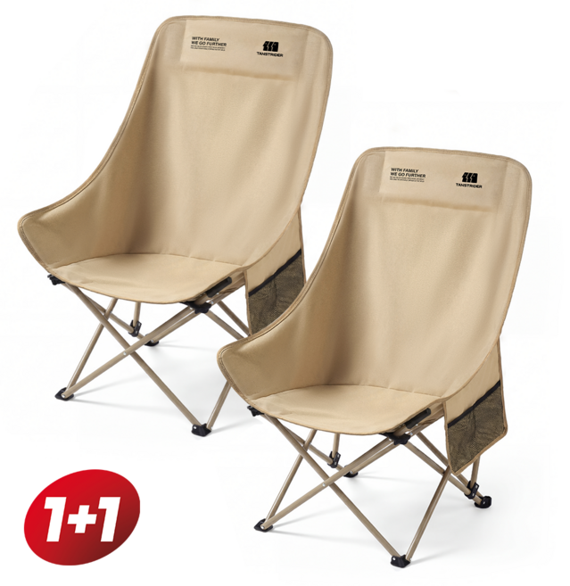 탄씨엔쯔 탄스트라이더 하이백 체어 접이식 경량 캠핑의자, 2개, 블랙