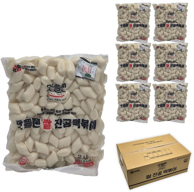 [박스] 맛플랜 비비푸드 쌀 진공 떡볶이 떡 (절단중) 2kg X 6개