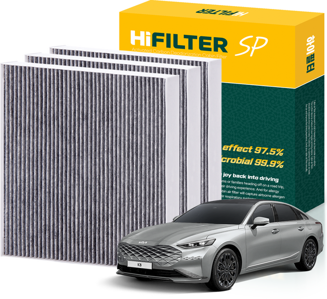 하이필터 기아 자동차 K8 활성탄 에어컨필터, 3개, K8 (GL3) HI-L012