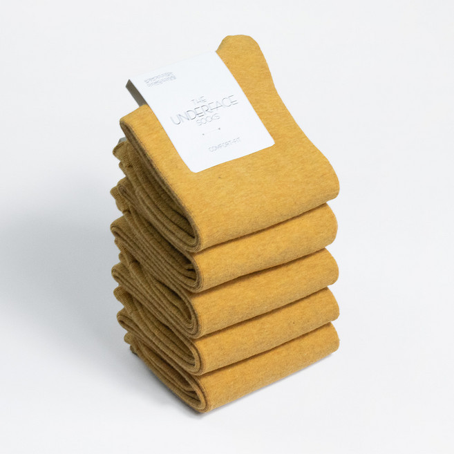 한달특가 언더페이스 남녀공용 벗겨지지않는 짱짱한 프리미엄 국산 무지 밴딩 양말 단색 구성 5족 세트 [20 색상]