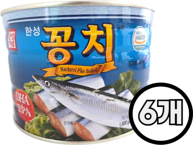 한성 꽁치 덕용, 1.8kg, 6개