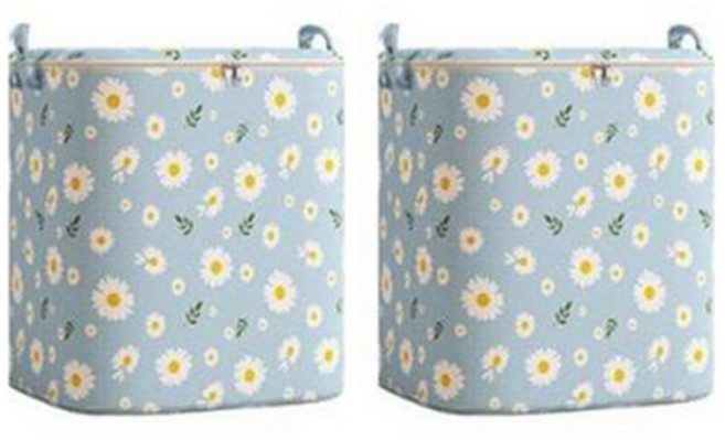 에이엔이엠 초특대형 대용량 꽃무늬 다용도 보관함 리빙박스 이불정리함 2P, 210L, 2개