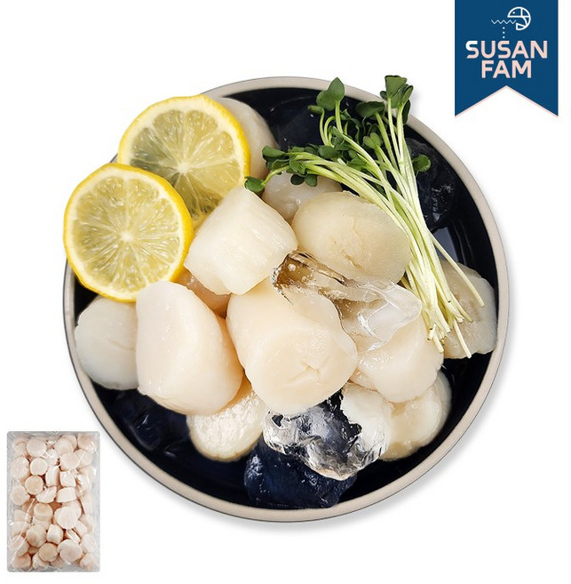 일본 가리비관자 1kg(50-60미) 개아지살 호타테가이 일본 냉동관자 26/30 중국가공, 1개, 1kg