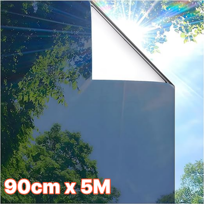 오유핏 창문 단열필름 사생활보호 자외선차단 90cm*5m (4컬러), 실버블루