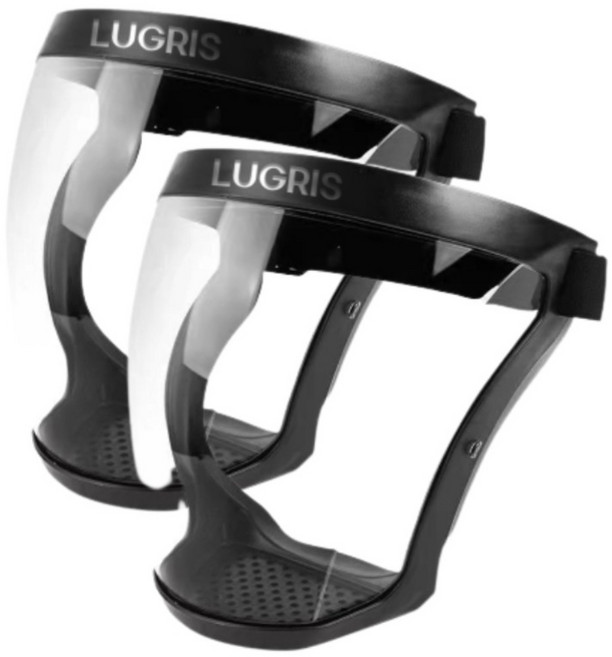 루그리 방호용 공사용 페이스 쉴드 고글 투명 마스크 2P, 1개입, 2개, 블랙