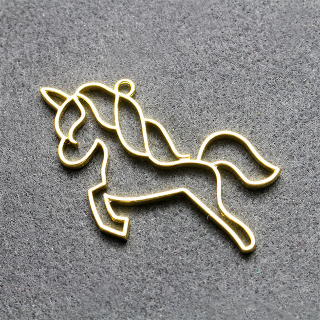 레진아트/프레임악세사리/유니콘/금색/대, 1개