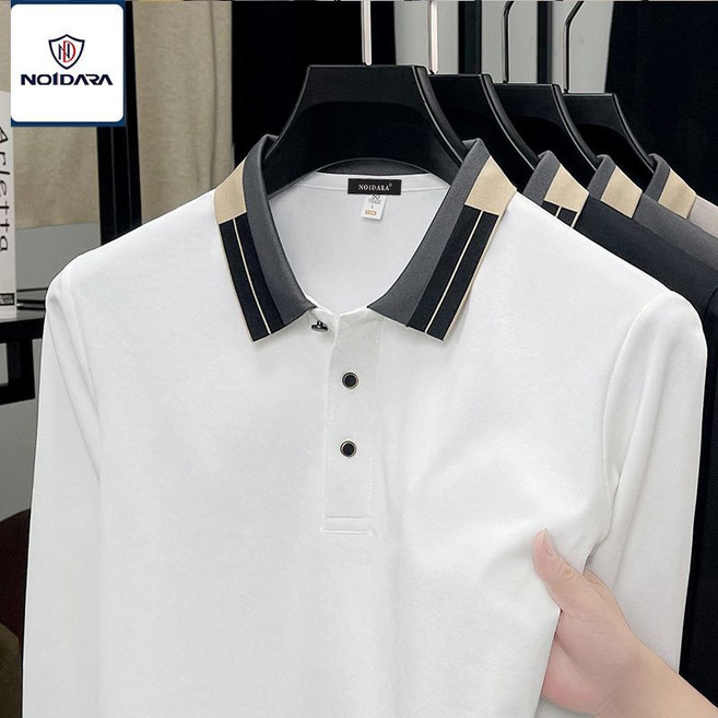 중년남성 빅사이즈 폴로넥 긴팔 티셔츠 봄가을 간절기 스판 아빠룩 터틀넥 비즈니스 캐주얼 골프웨어 데일리 프린트 프리미엄 상의