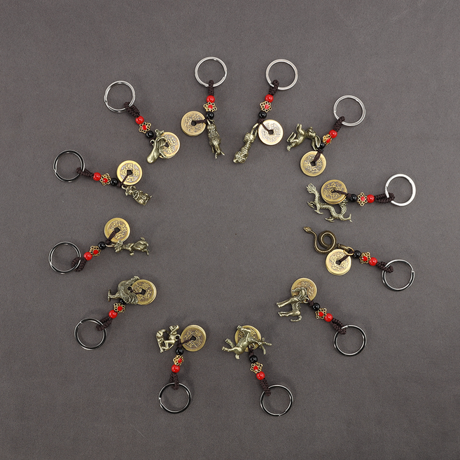 12지 키링 엽전 열쇠고리 재물운 금전운, 1.쥐띠, 1개