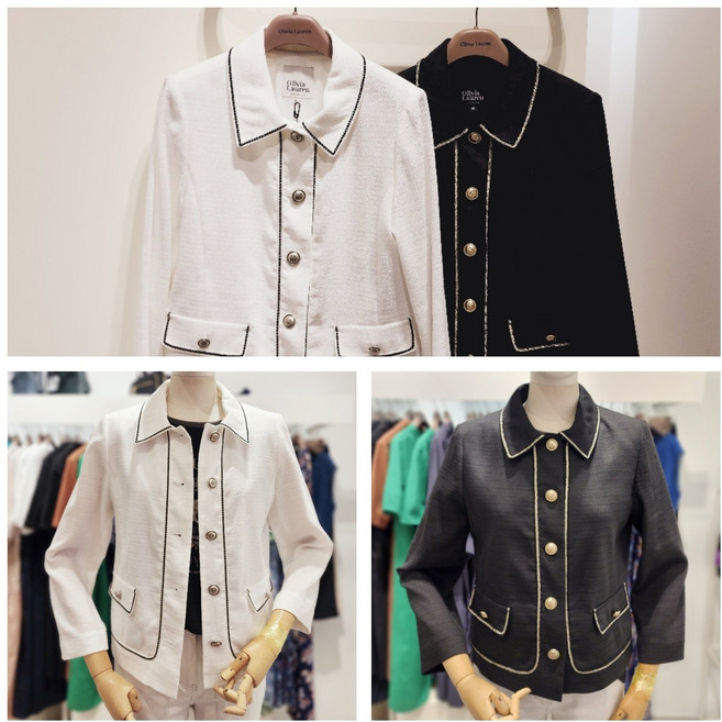 올리비아로렌 멋스러운 테잎 라인 카라 린넨혼방 홑겹 자켓 nc청주점 vopfu4m3421