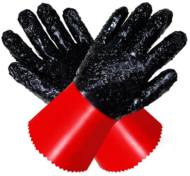 장갑이네 공업용 PVC 장갑 작업용 농업용 산업용 토시 내화학 내유 기름 방수 작업, 1개