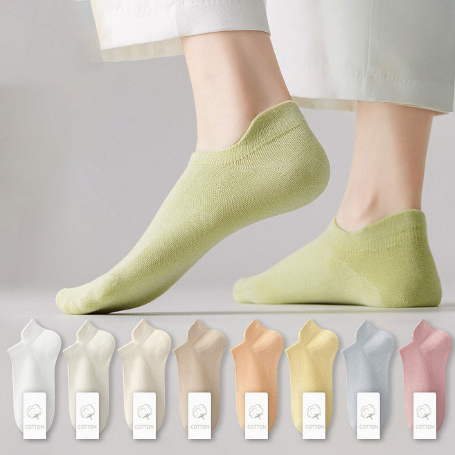 쓸리보 뒤꿈치 높이 설계 벗겨짐 방지 여성 단목 발목 양말 9컬러