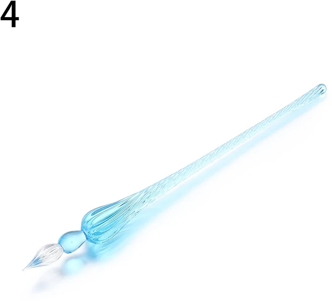 1PC 빈티지 유리 딥 딥 펜 수제 미술 그림 용품 필링 잉크 서명 서예 만년필, 04 4