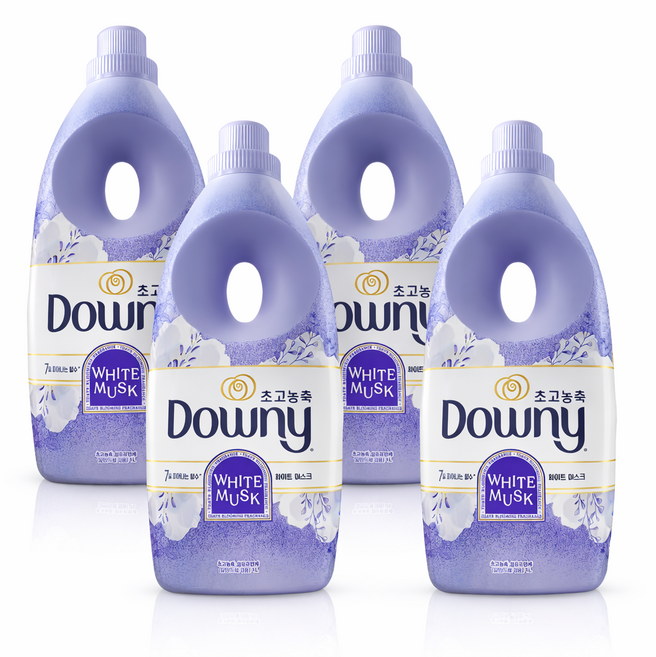 다우니 섬유유연제 스프링 화이트 머스크, 1L, 4개
