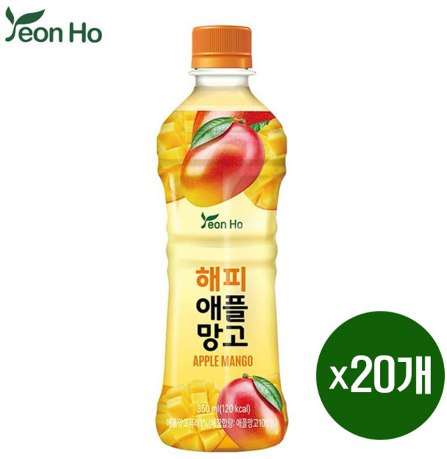 연호음료 해피 애플망고, 350ml, 20개