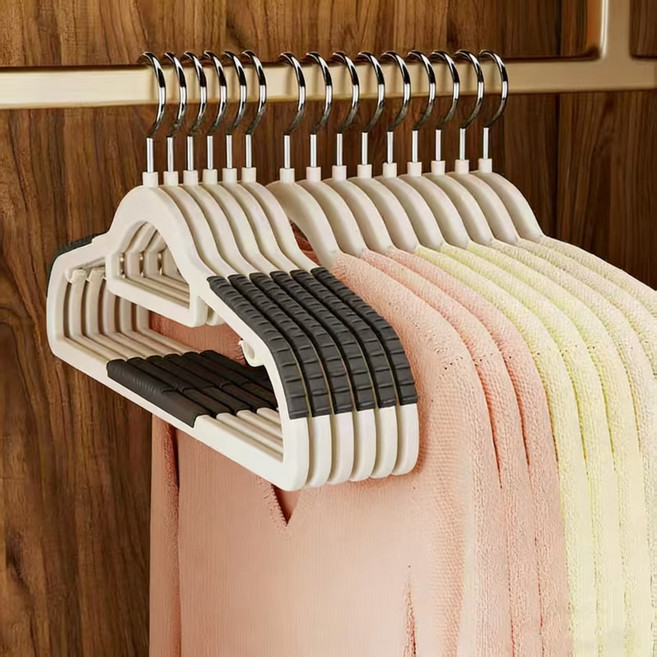 어깨뿔방지 논슬립 옷걸이 고급형, 검정색, 10개
