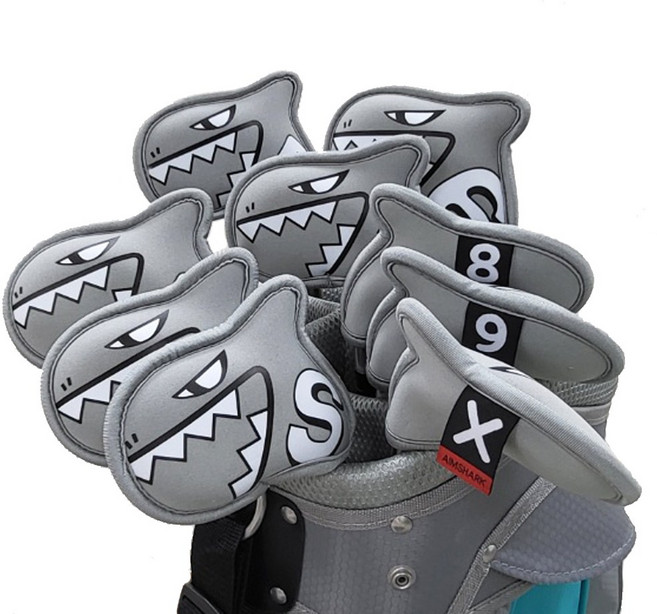 Go!FFiT 에임샤크 상어 팔레트 아이언커버 골프채커버 9개입 세트 AIMSHARK, 팔레트 아이언커버 그레이, 1개