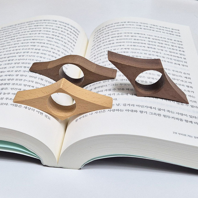 우드 북홀더링 독서링 원목 엄지 페이지 고정 책갈피 북마크, 1개, 독서링_1.너도밤나무A