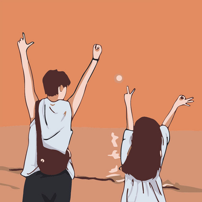 유화그리기세트 diy유화세트 2020 20x20cm 커플그림, 1세트, 러브 3