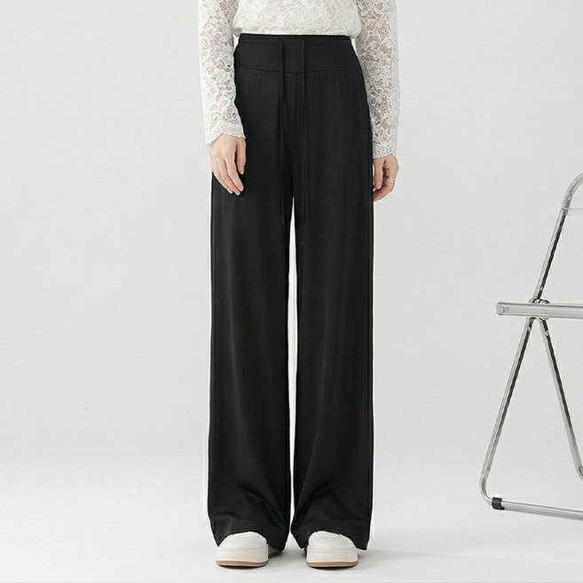 스타일아유 고허리 와이드 롱팬츠 여성 기본 캐주얼 편한 우아한 일상복 데일리 팬츠 LP1226