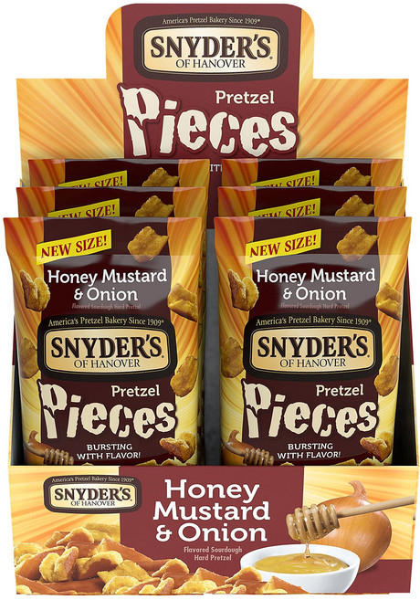 스나이더스 오브 하노버 프레첼 조각 허니 머스타드 & 어니 Snyder's of Hanover Pretzel Pieces Honey Mustard & Onion 3.25 Oz, 1개, 92g